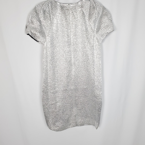 St John Metallic Crinkle Texture Cocktail Dress - Picture 3 of 8